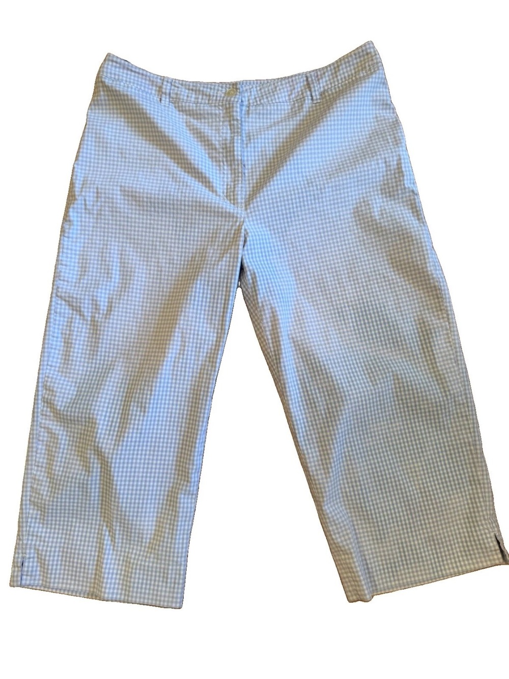 Lauren Ralph Lauren blue white gingham ladies pedal pushers cotton blend size 12